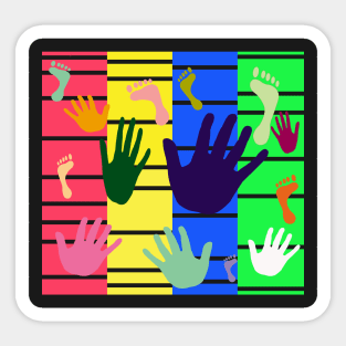 Colorful Hands and Foot Sticker